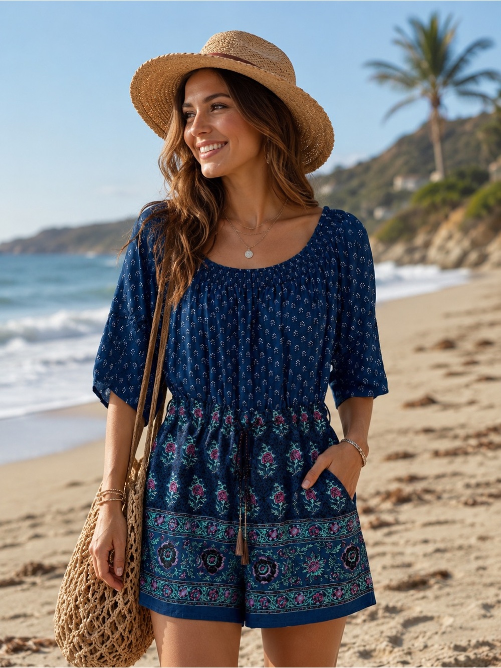 Anthropologie Boho Off-Shoulder Romper Ettitwa for Anthro
